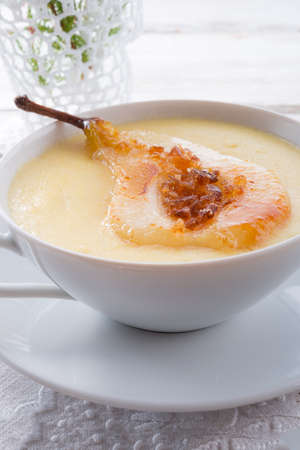 to flambé williams pears with semolina の写真素材