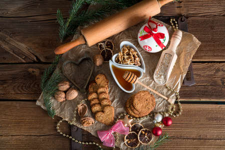 Christmas little places oatmealの写真素材