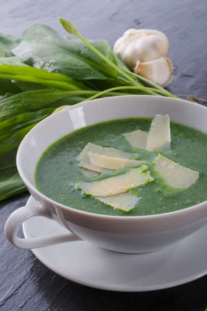 wild garlic soup with Parmesan
