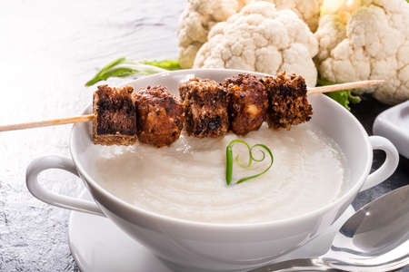 cauliflower cream soupの写真素材