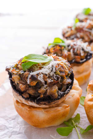 Champignons with puff pastryの写真素材
