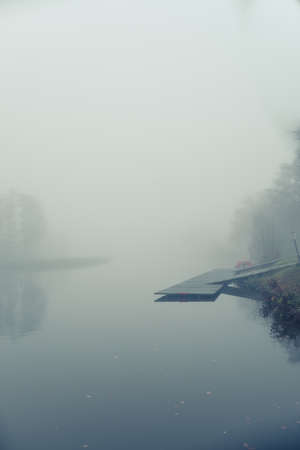 fog at the riverの写真素材