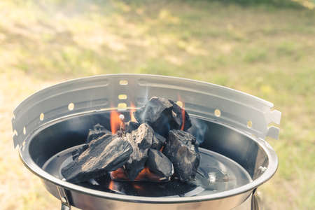 Burning Charcoalの写真素材