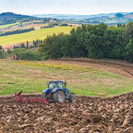 Field work in Tuscanyの写真素材