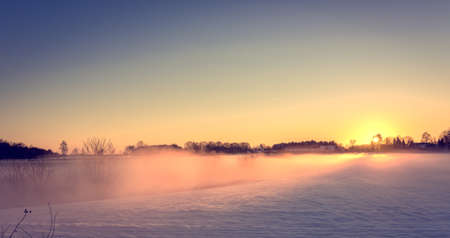 Winter landscape with color lookの写真素材