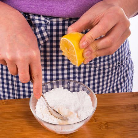 cake glaze preparationの写真素材