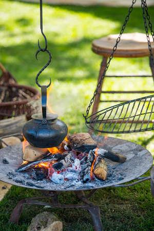 boiling over the fireの写真素材