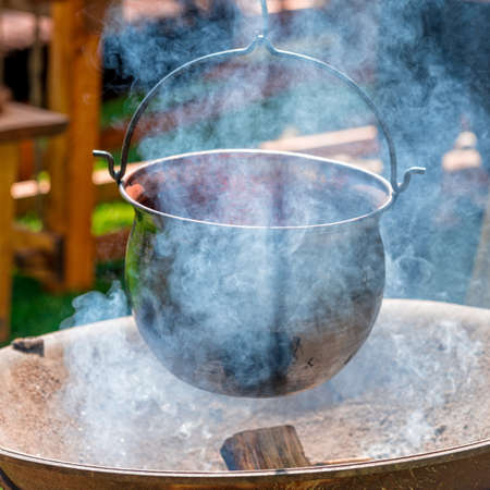 boiling over the fireの写真素材