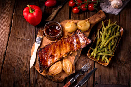 Crisp grilled ribsの写真素材