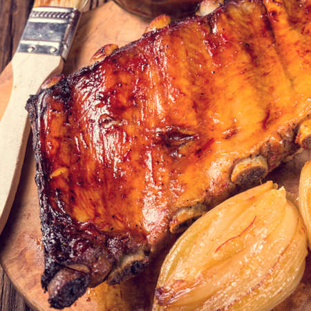 Crisp grilled ribsの写真素材