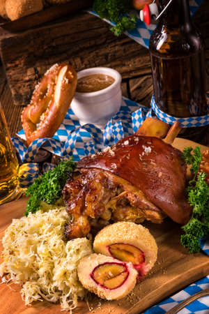 oktoberfest pork with Sauerkrautの写真素材