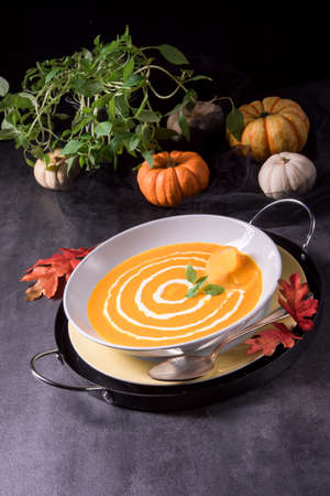 Pumpkin Soup with Orangeの写真素材