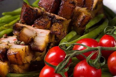 crispy roasts from the grillの写真素材