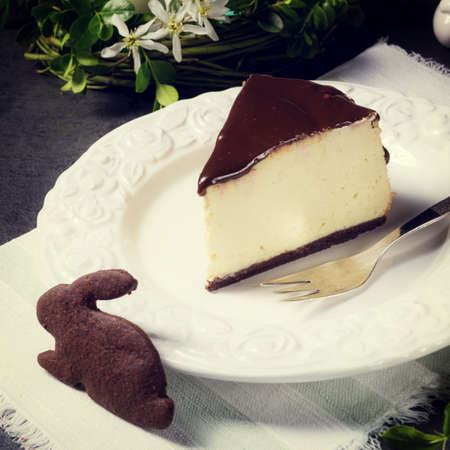 Spring cheese cake with pistachiosの写真素材