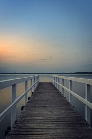 sunset at the lakeの写真素材