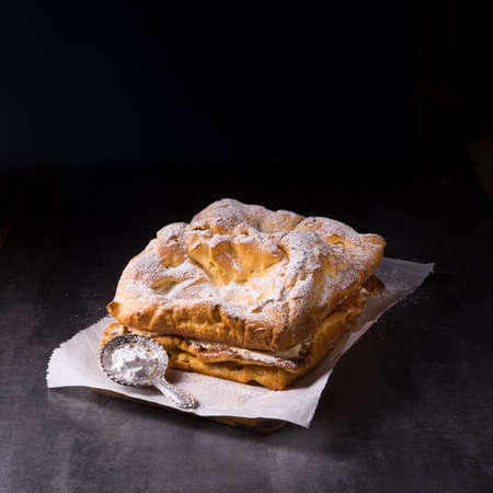 Karpatka is a traditional Polish cream pieの写真素材