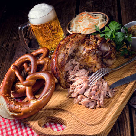 Fresh knuckle prepared for Oktoberfestの写真素材