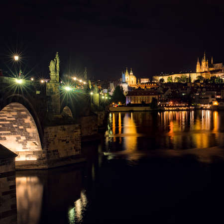Prague at nightのeditorial素材