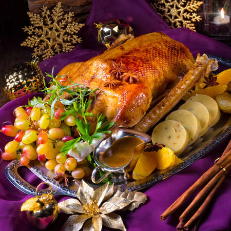 Christmas gooseの写真素材
