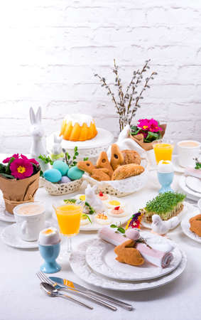 easter tableの写真素材