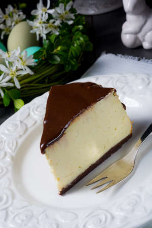 Spring cheese cake with pistachiosの写真素材