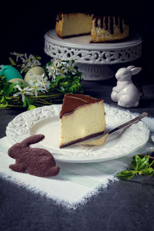 Spring cheese cake with pistachiosの写真素材