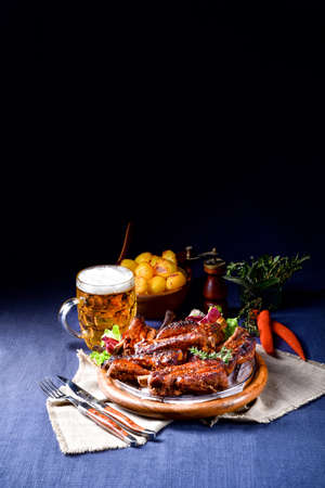 Delightful BBQ Spareribs from the Smokerの写真素材