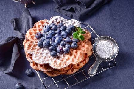 waffles with blueberries