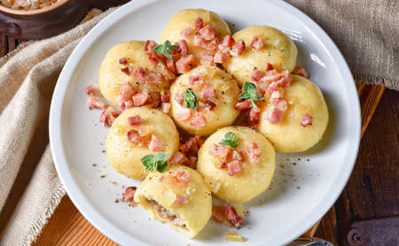 Pyzy are a type of polish dumplingの写真素材