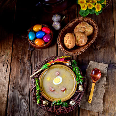 sour rye soupの写真素材