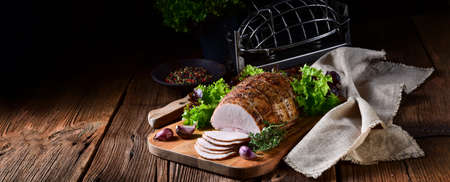 cooked ham with colorful pfeferの写真素材