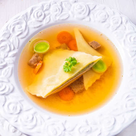 Delicious Swabian original! Maultaschen with traditional fillingの写真素材