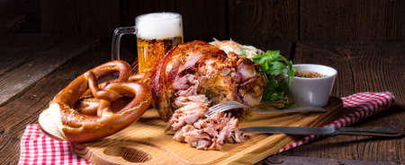 crisp and crusty original Eisbein in Bavarianの写真素材