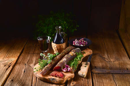 dried sirloin with herbs de provenceの写真素材