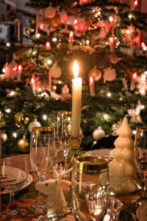 a colorful and festive christmas table setting