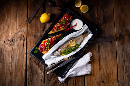the perfectly baked oven trout with lemon and herbs