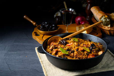 A real Polish 'Bigos,'after an old recipe with dried plums and wine.の写真素材