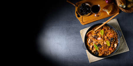 A real Polish 'Bigos,'after an old recipe with dried plums and wine.の写真素材