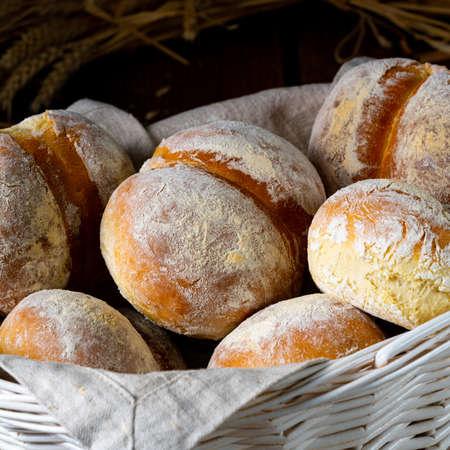 Homemade wheat rolls for breakfast