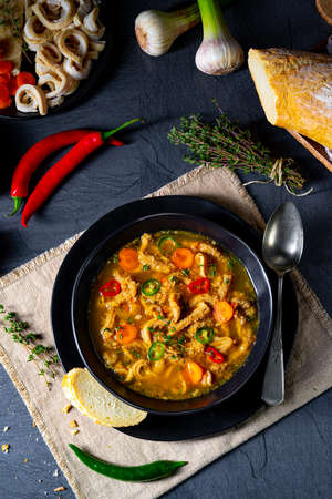 Flaczki - tripe soup the Polish wayの写真素材