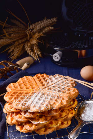 delicious sugared homemade waffles