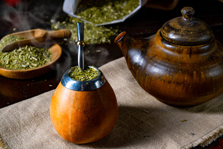 Prepare yerba mate with calabash and bombilla