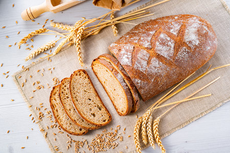 Delicious mixed rye bread, also called gray breadの写真素材