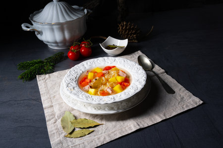 kapusniak delicious polish sauerkraut soupの写真素材