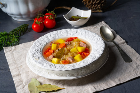 kapusniak delicious polish sauerkraut soupの写真素材