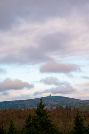 Views of the Brocken in the Harz Mountainsの写真素材