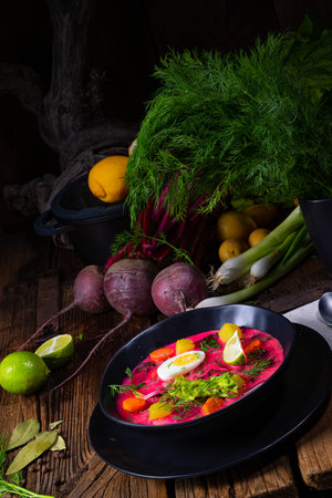 Botwinka Polish spring beetroot soupの写真素材