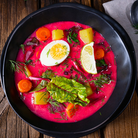 Botwinka Polish spring beetroot soupの写真素材