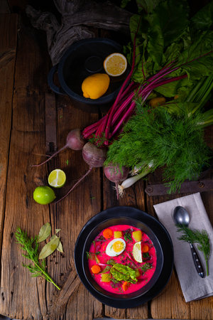 Botwinka Polish spring beetroot soupの写真素材