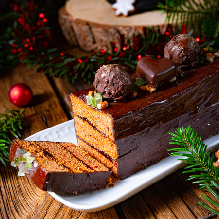 Christmas gingerbread filled with jamの写真素材